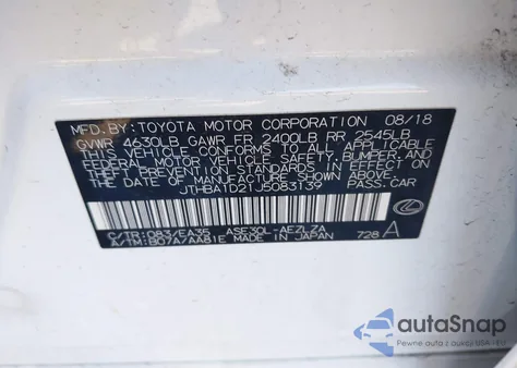 2018 Lexus Is 300 из США, поврежденный, VIN JTHBA1D21J5083139